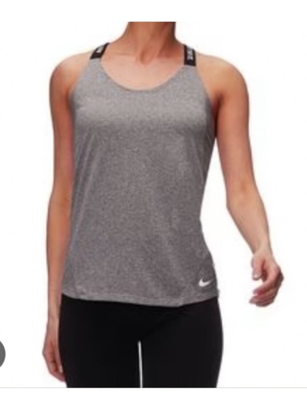 Nike XL Dri-Fit Grey Womens Workout Tank Top Strappy Back